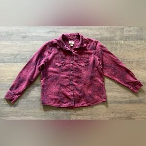 Woolrich Y2K women’s size XL wineberry patterned button down flannel shirt